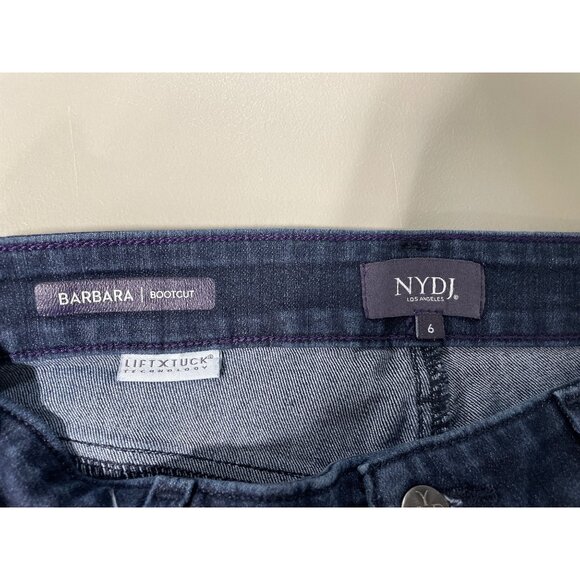 NYDJ Barbara Bootcut Jeans Size 6 Mid Rise Blue Dark Wash Stretch Denim Classic - Picture 5 of 10